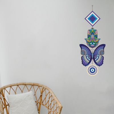 Owl Evil Eye Wall Hanging | Home & Office for Positive Energy Protection | Blessing Gift | Door Hanging Wall Decor